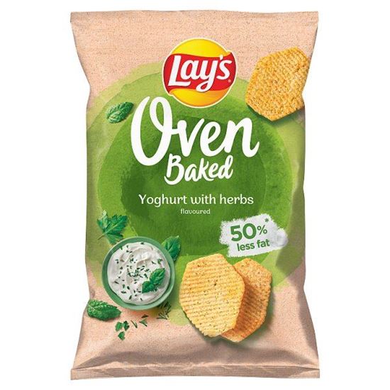 Lay's Oven Baked Pieczone formowane chipsy ziemniaczane o smaku jogurtu z ziołami 125 g