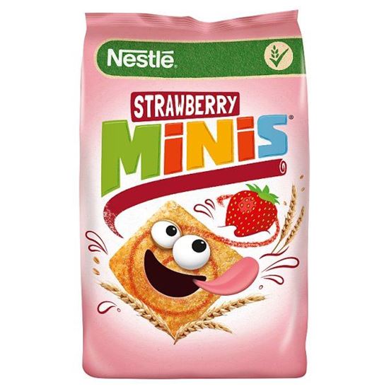 Nestlé Strawberry Minis Zbożowe kwadraciki o smaku truskawkowym 250 g