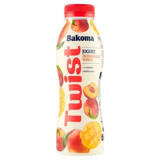 Bakoma Twist Jogurt brzoskwinia mango 370 g