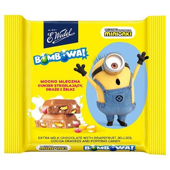 E. Wedel Bombowa! Czekolada mocno mleczna cukier strzelający draże i żelki 38 g