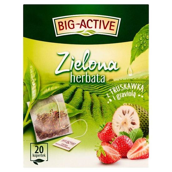 Big-Active Zielona herbata z truskawką i graviolą 30 g (20 x 1,5 g)