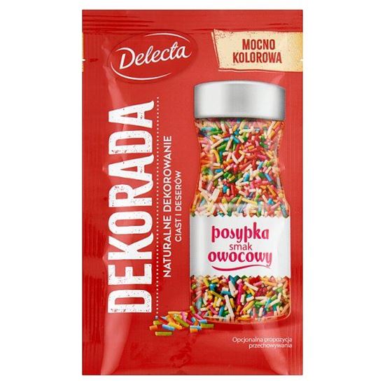 Delecta Dekorada Posypka smak owocowy 30 g