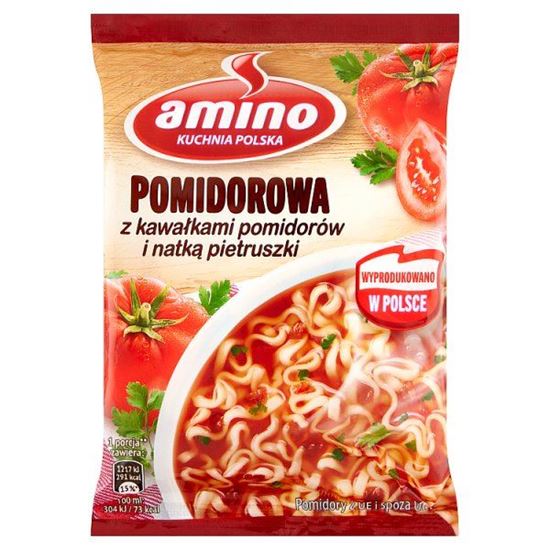 Amino Zupa błyskawiczna pomidorowa z kawałkami pomidorów i natką pietruszki 61 g