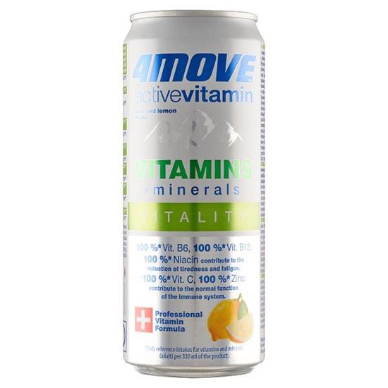 4Move Active Vitamin Vitality Gazowany napój o smaku limonki i cytryny 330 ml
