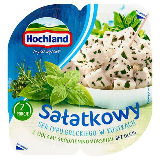 Hochland Sałatkowy ser typu greckiego w kostkach z ziołami śródziemnomorskimi 135 g