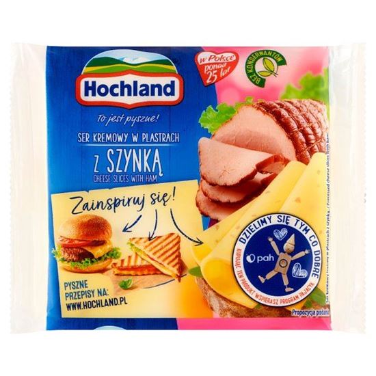 Hochland Ser kremowy w plastrach z szynką 130 g